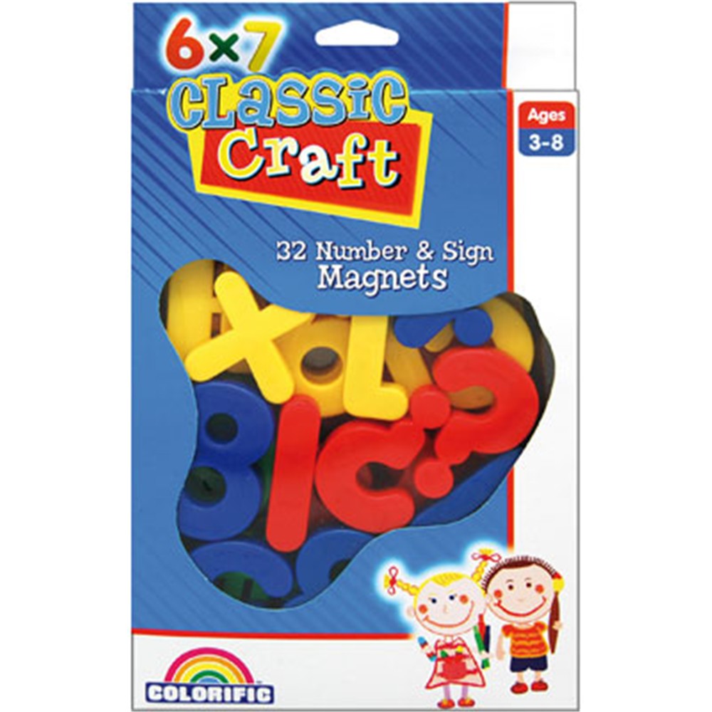 ZCF139157 - Colorific Classic Craft Chunky Magnets - Numbers & Signs ...