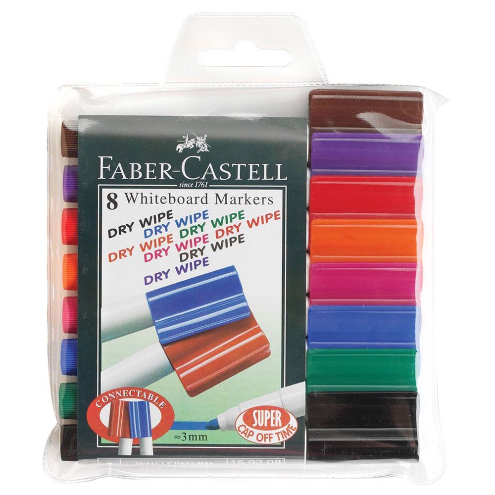 Faber-Castell Whiteboard Markers with Magnetic Eraser Caps 