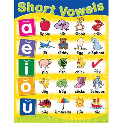 CH6110 - Chart - Short Vowels - Kookaburra Educational Resources - one ...