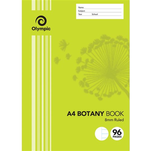 ZSP105070 - Olympic Botany Book A4 8mm + Blank 96 pg - Kookaburra ...