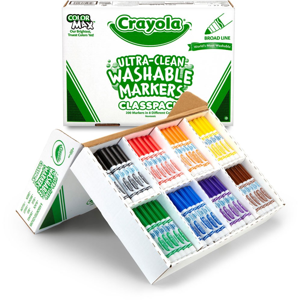 Download ZCY58 8200 - Crayola Ultra-Clean Washable Marker Class Pack - Kookaburra Educational Resources ...