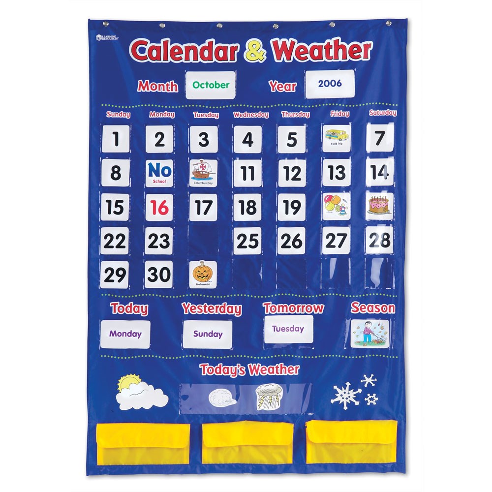 ZLRLER2418 Pocket Chart Calendar and Weather Kookaburra